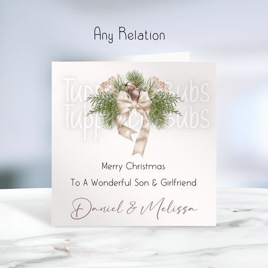 Gold Ribbon Themed Christmas Card
