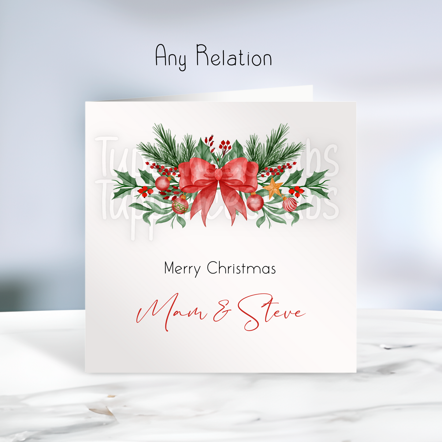 Red Wreath Inspired Christmas Card