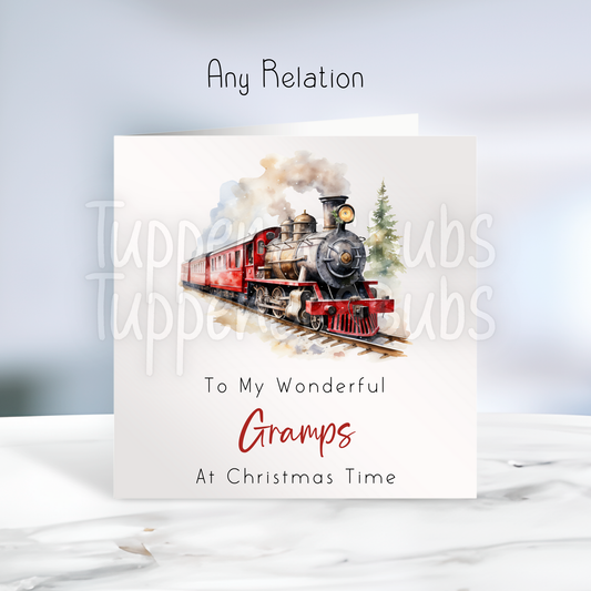 Red Train Inspired Christmas Card