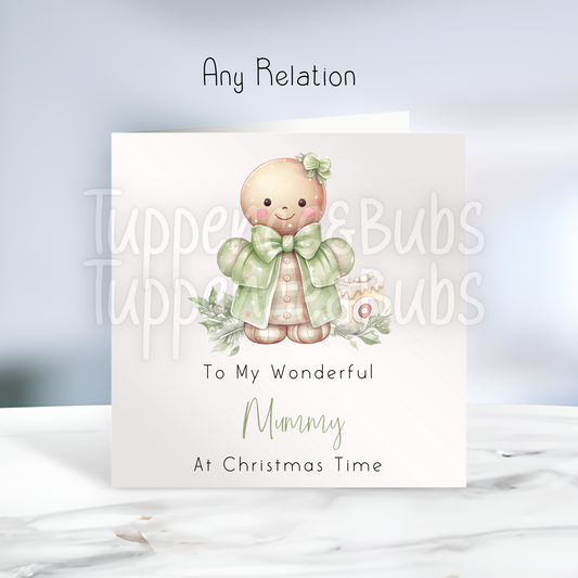 Mint Themed Gingerbread Christmas Card
