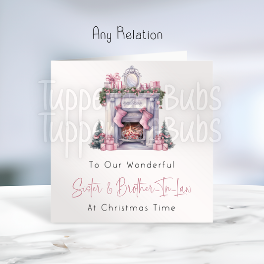 Fireplace Stocking Inspired Christmas Card