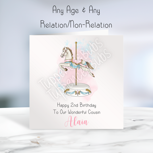 Carousel Horse Inspired Birthday Card