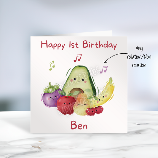 Dancing Fruit Inspired Birthday Card
