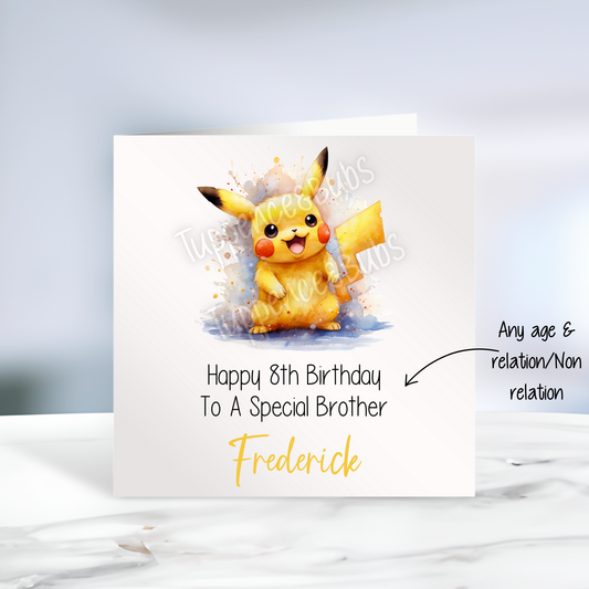 Pokemon Inspired Birthday Card