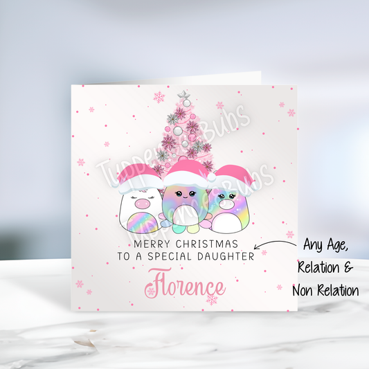 SquishMallow Inspired Christmas Card  - Rainbow