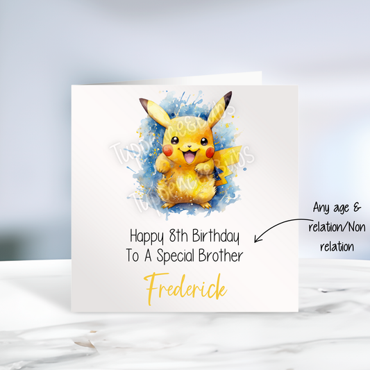 Pokemon Inspired Birthday Card