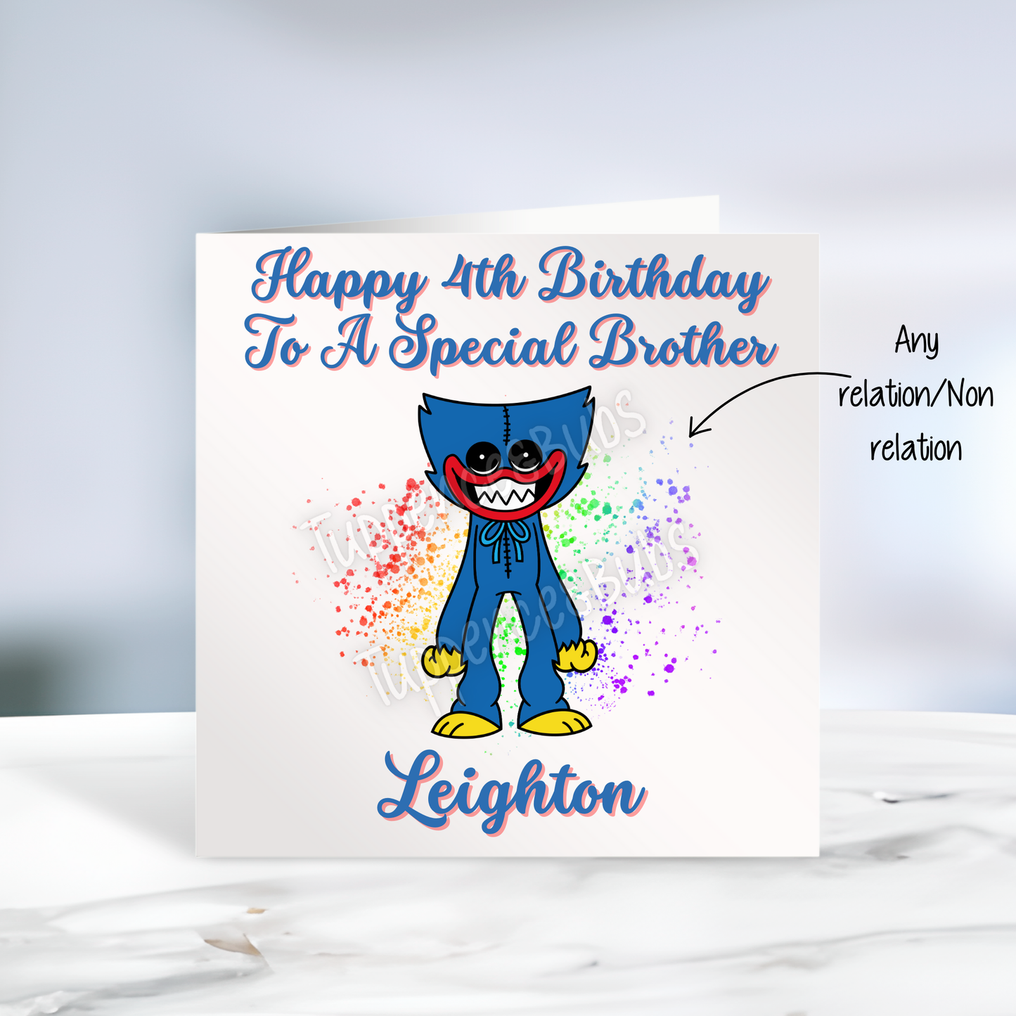 Huggy Wuggy Inspired Birthday Card