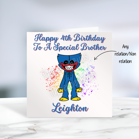 Huggy Wuggy Inspired Birthday Card