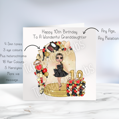 Beauty Inspired Birthday Card - Black & Gold
