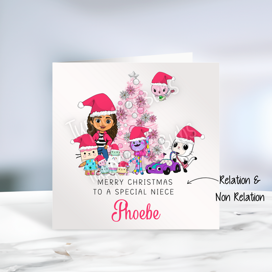 Gabby Dollhouse Inspired Christmas Card