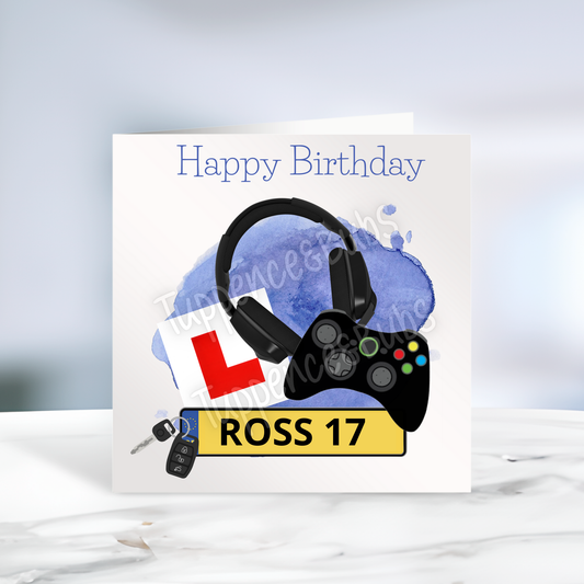Learner Driver - Gaming - Xbox Inspired Birthday Card