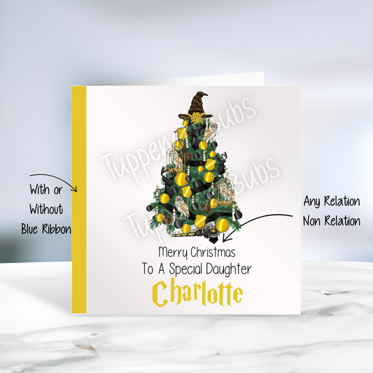 Wizard Inspired Christmas Card - Yellow & Black