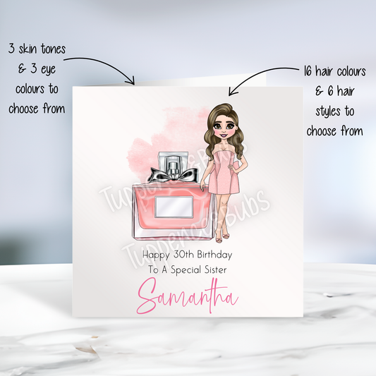 Miss Perfume Inspired Birthday Card