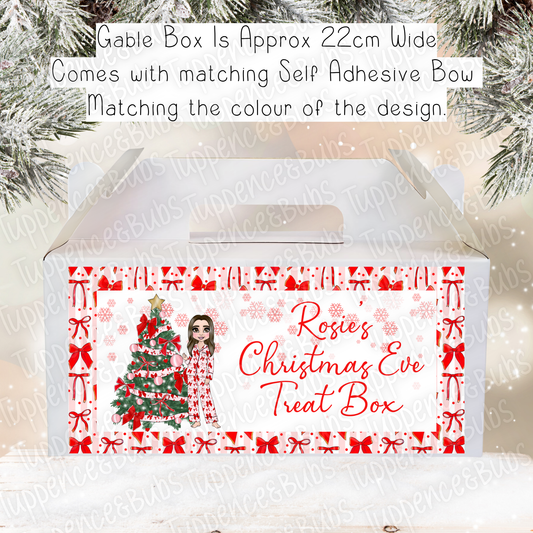 Red Bow Themed Christmas Treat Box