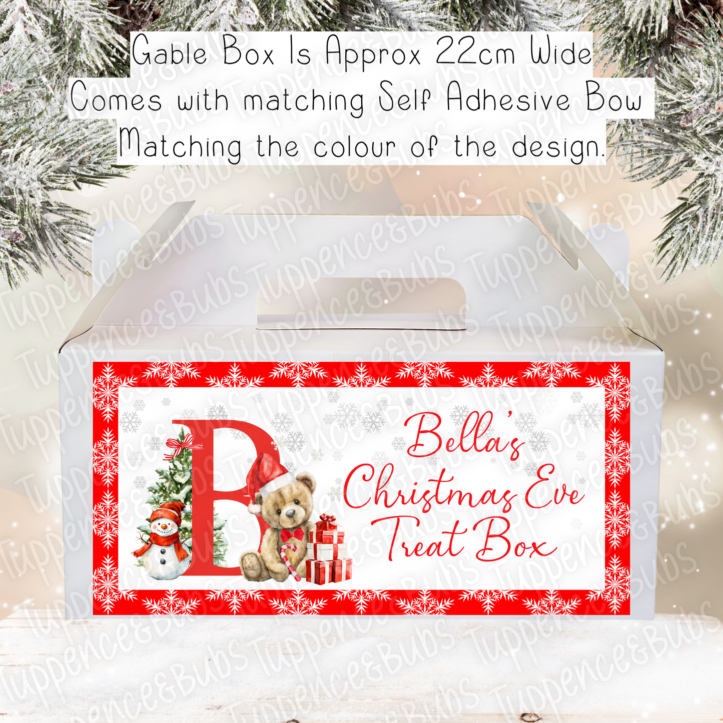Initial Bear & Snowman Theme - Christmas Treat Box