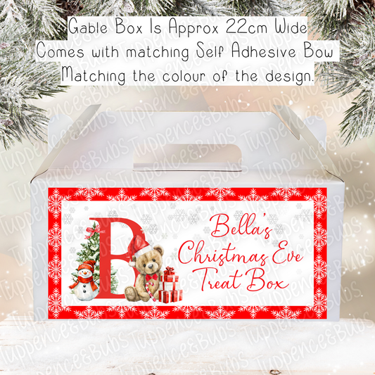 Initial Bear & Snowman Theme - Christmas Treat Box