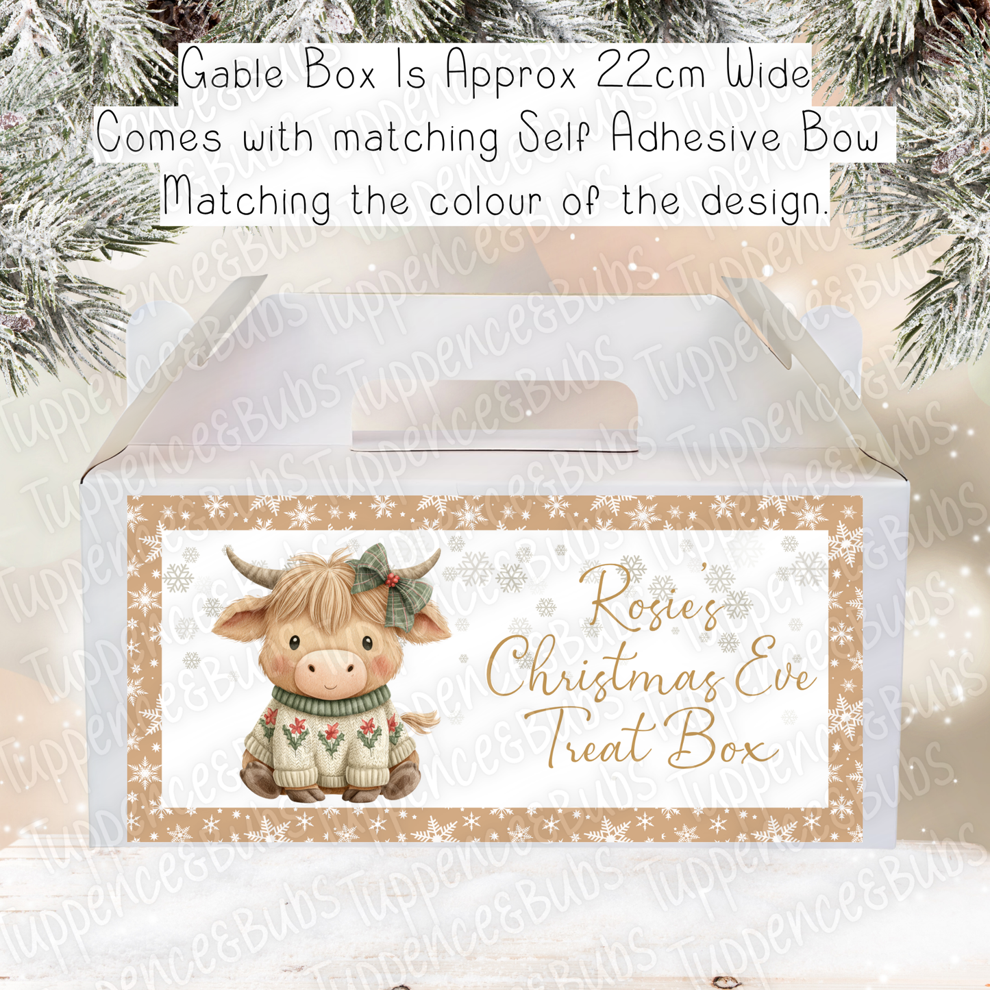 Highland Cow Themed Christmas Treat Box