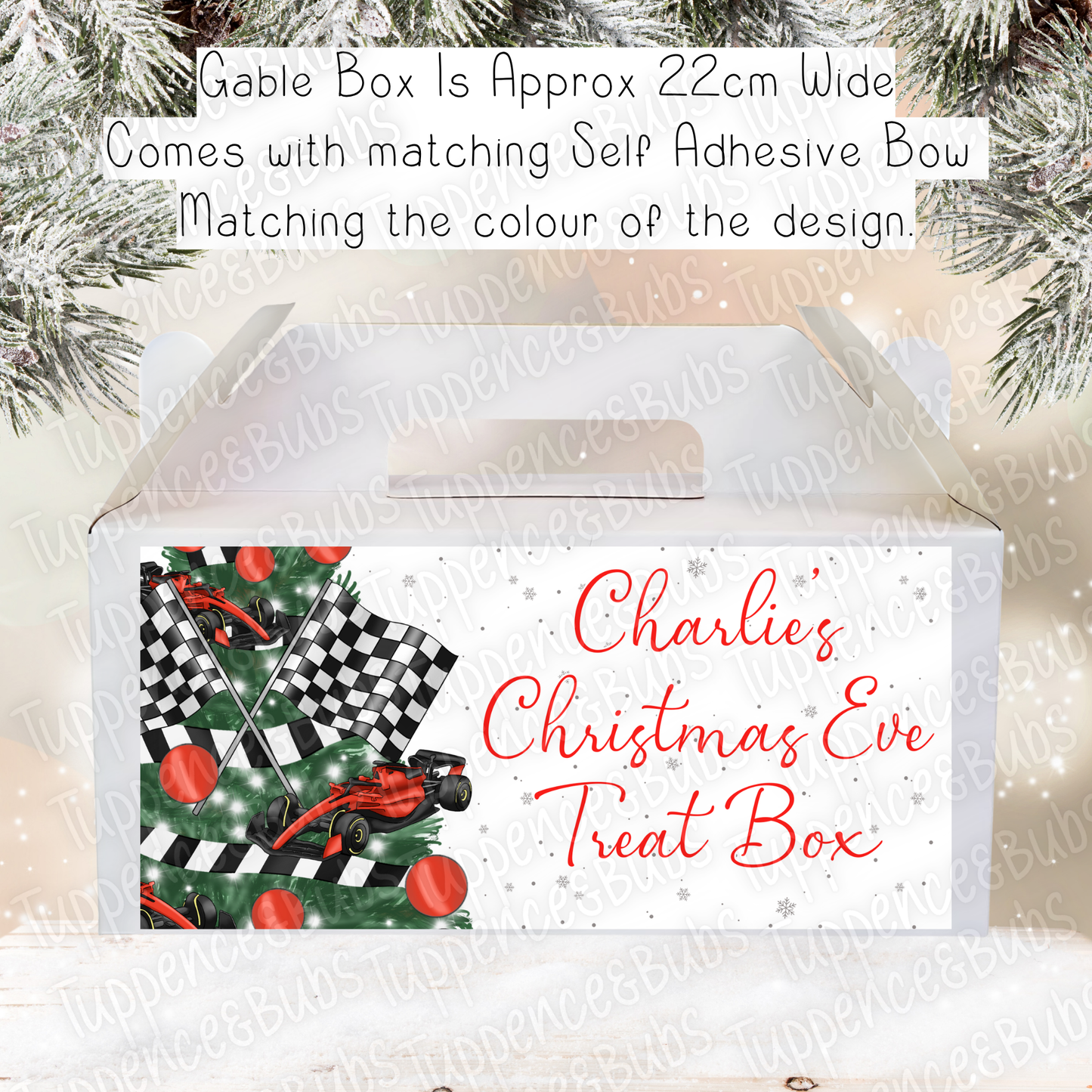 Racing Car Themed Christmas Treat Box - 3 Colours