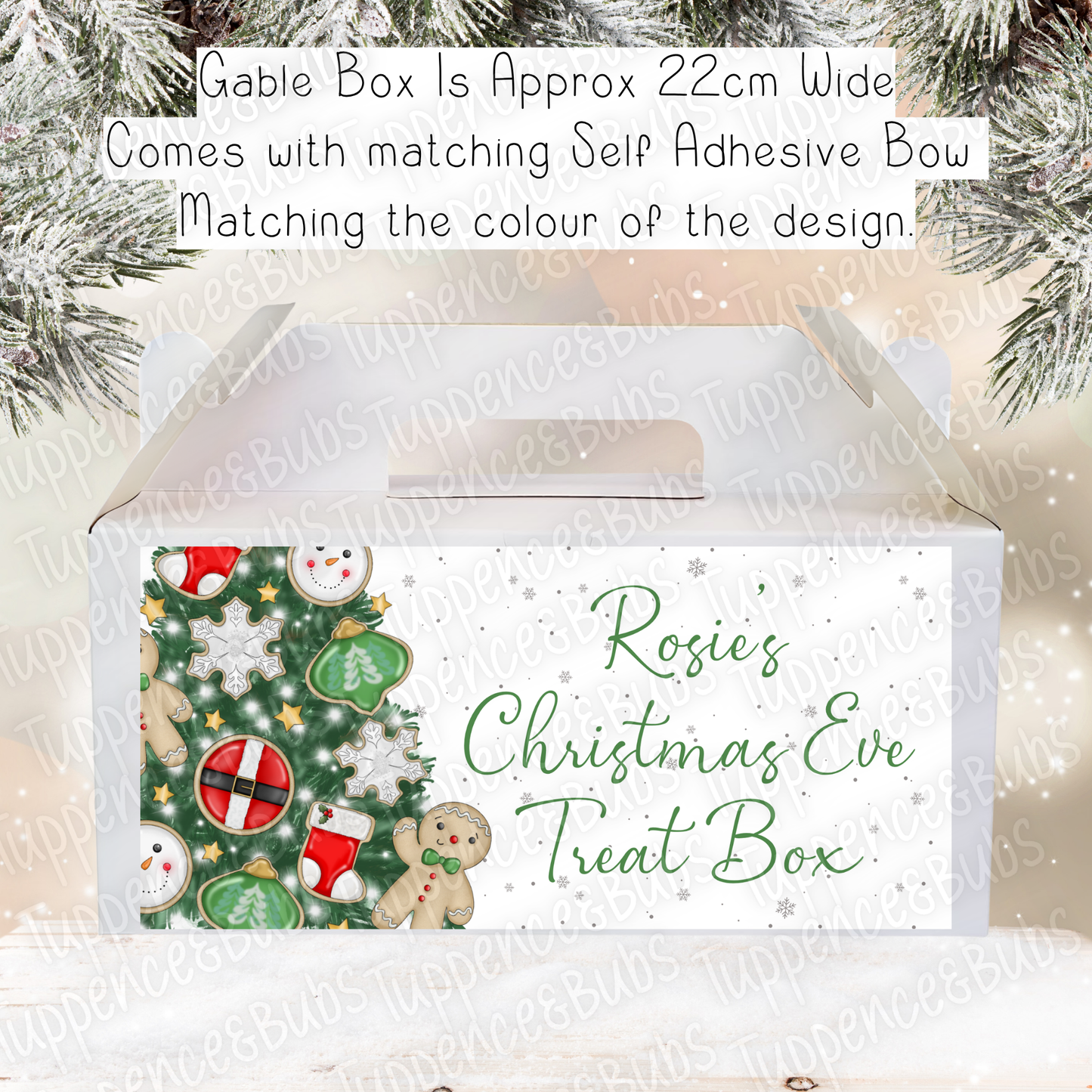 Green Cookie Themed Christmas Gable Box