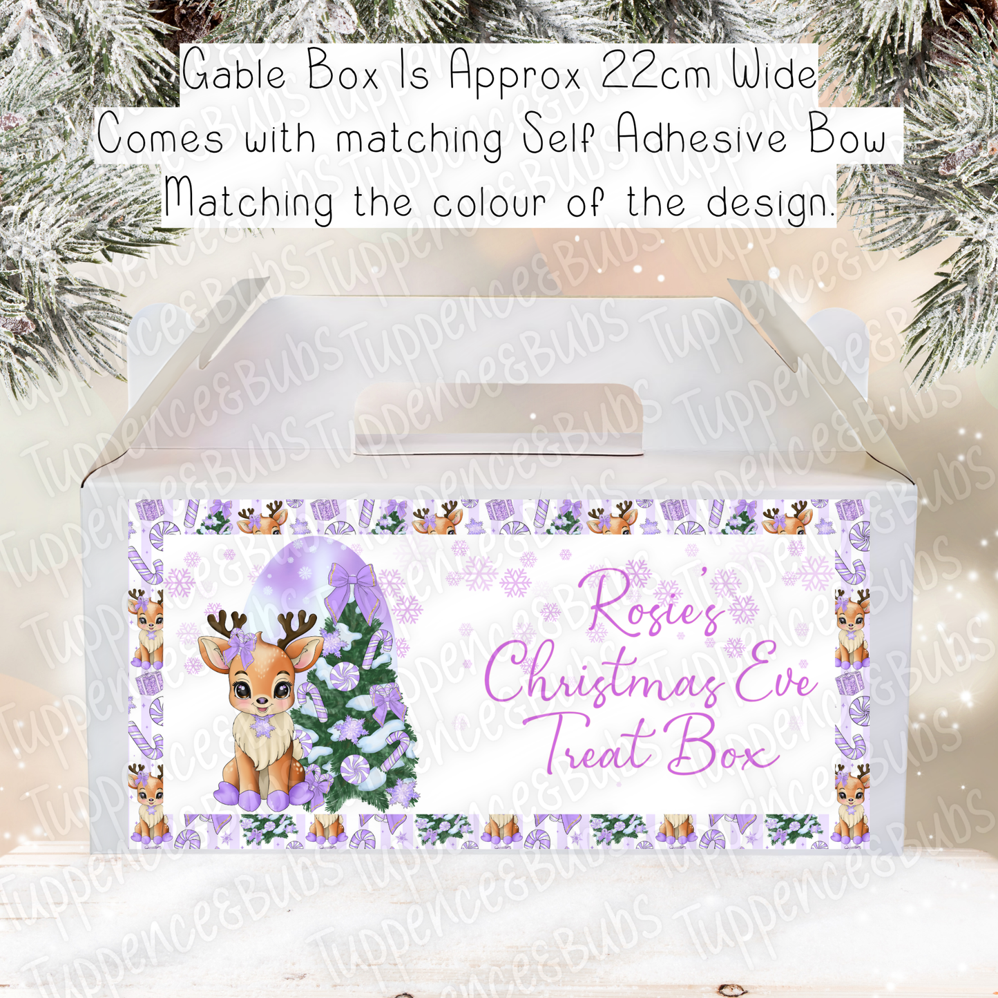 Purple Reindeer Theme Christmas Treat Box