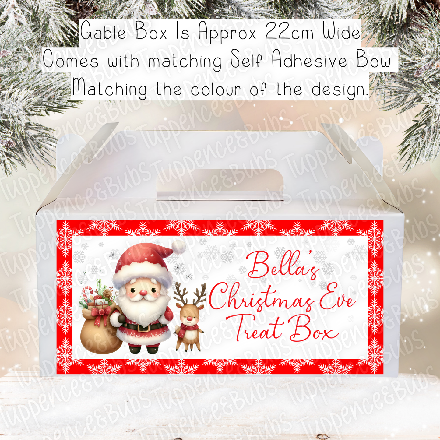 Santa & Reindeer Themed Christmas Treat Box - 2 Designs