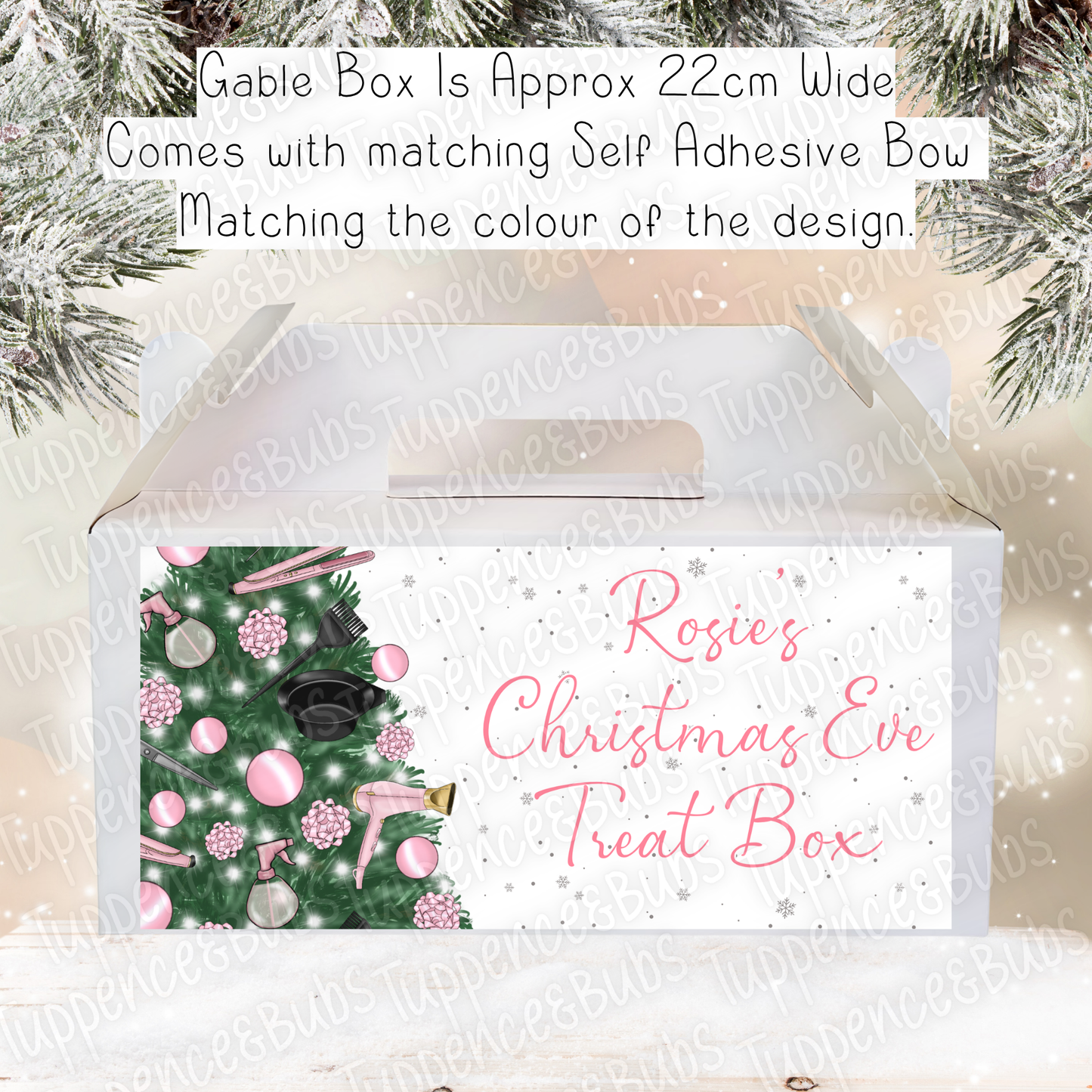 Hairdresser Style Christmas Gable Box - Pink or Blue