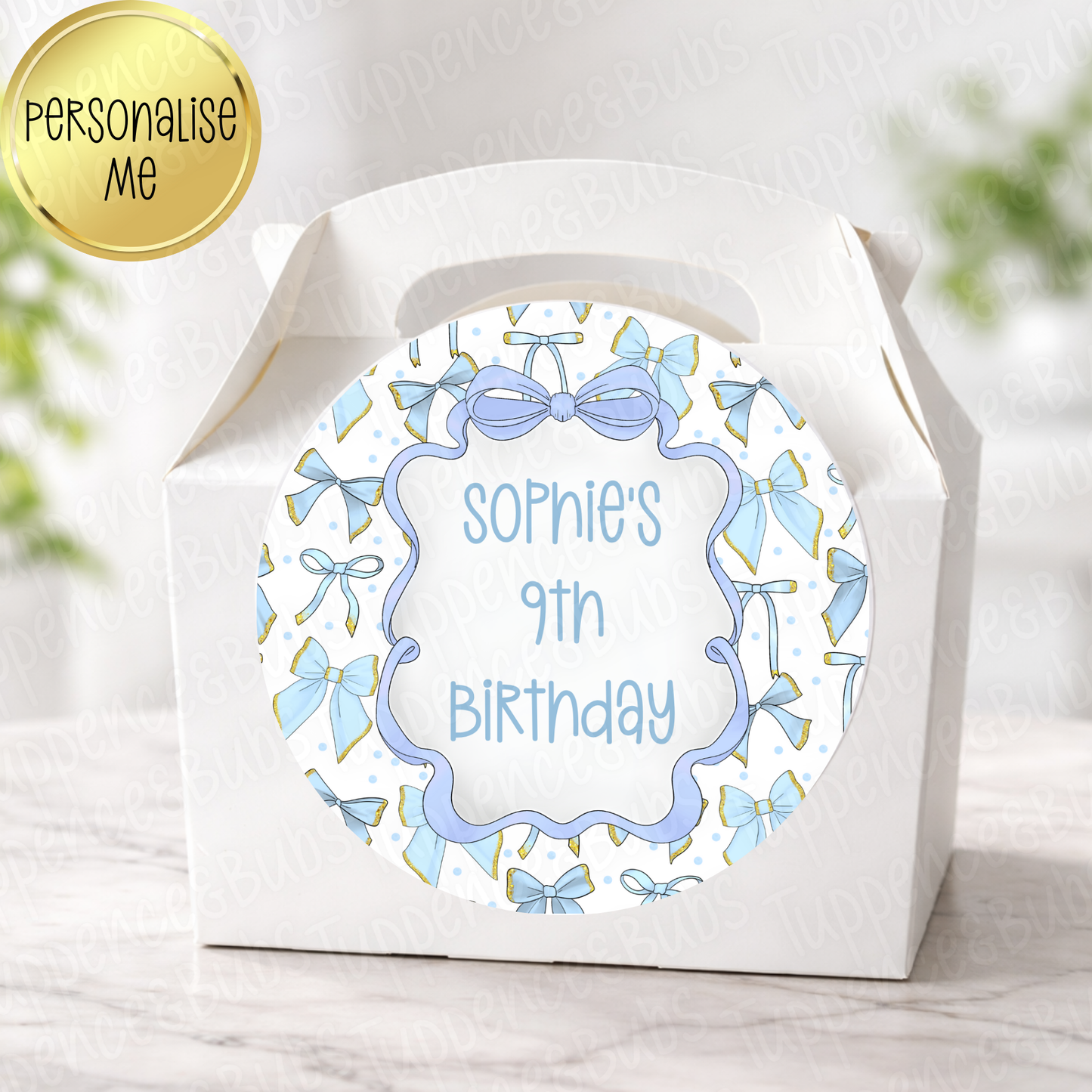 Blue Bow Themed Treat Box