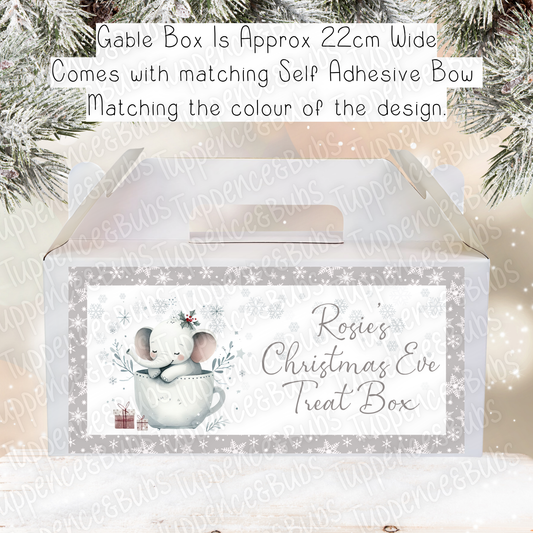 Cute Elephant Themed Christmas Treat Box - 2 Designs