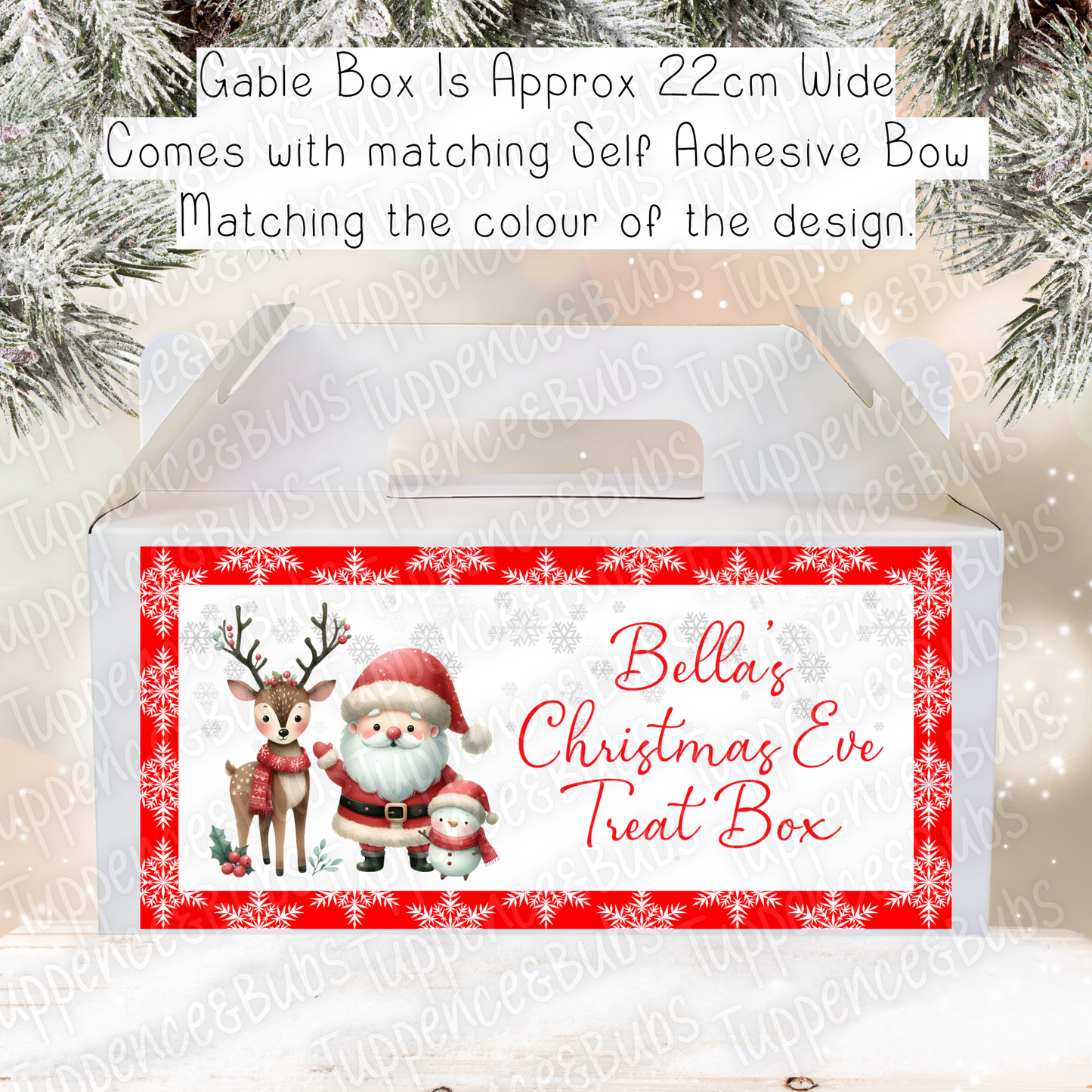 Santa & Reindeer Themed Christmas Treat Box - 2 Designs