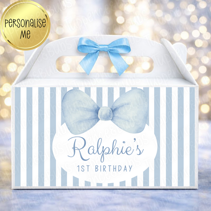 Blue or Brown Striped Treat Box