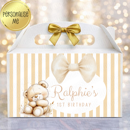 Blue or Brown Striped Treat Box