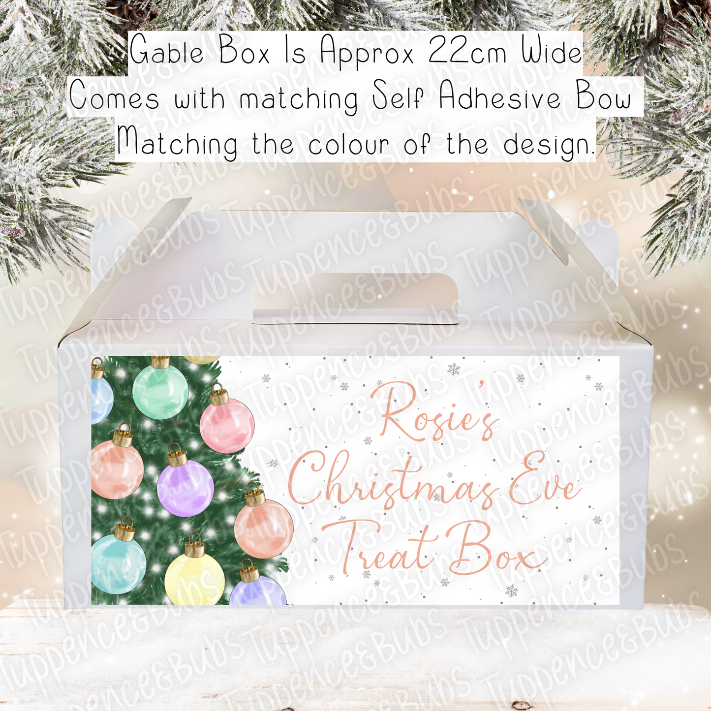 Bauble Style Christmas Themed Gable Box - 2 Designs