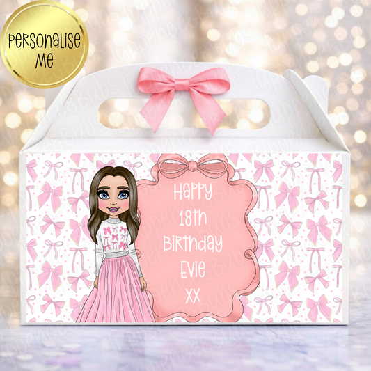 Pink Bow Dolly Style Party Box