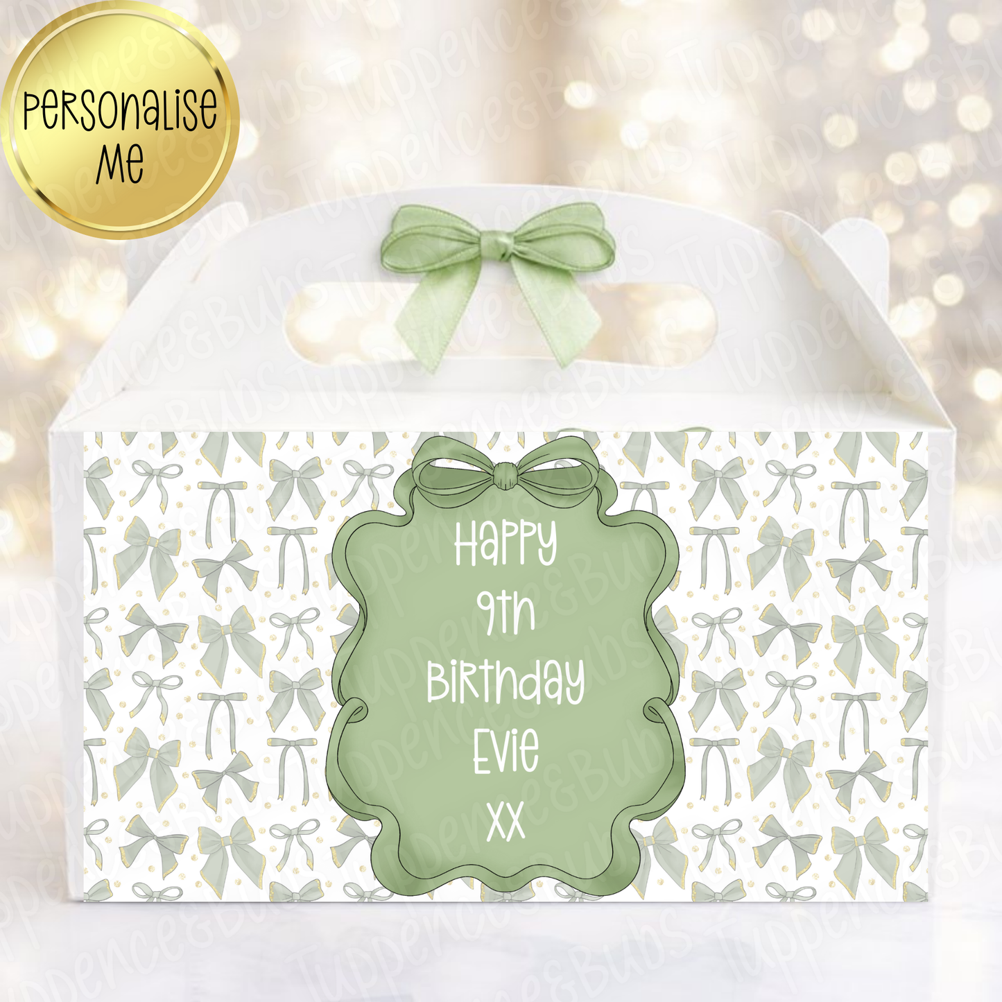 Sage Green Bow Style Party Box