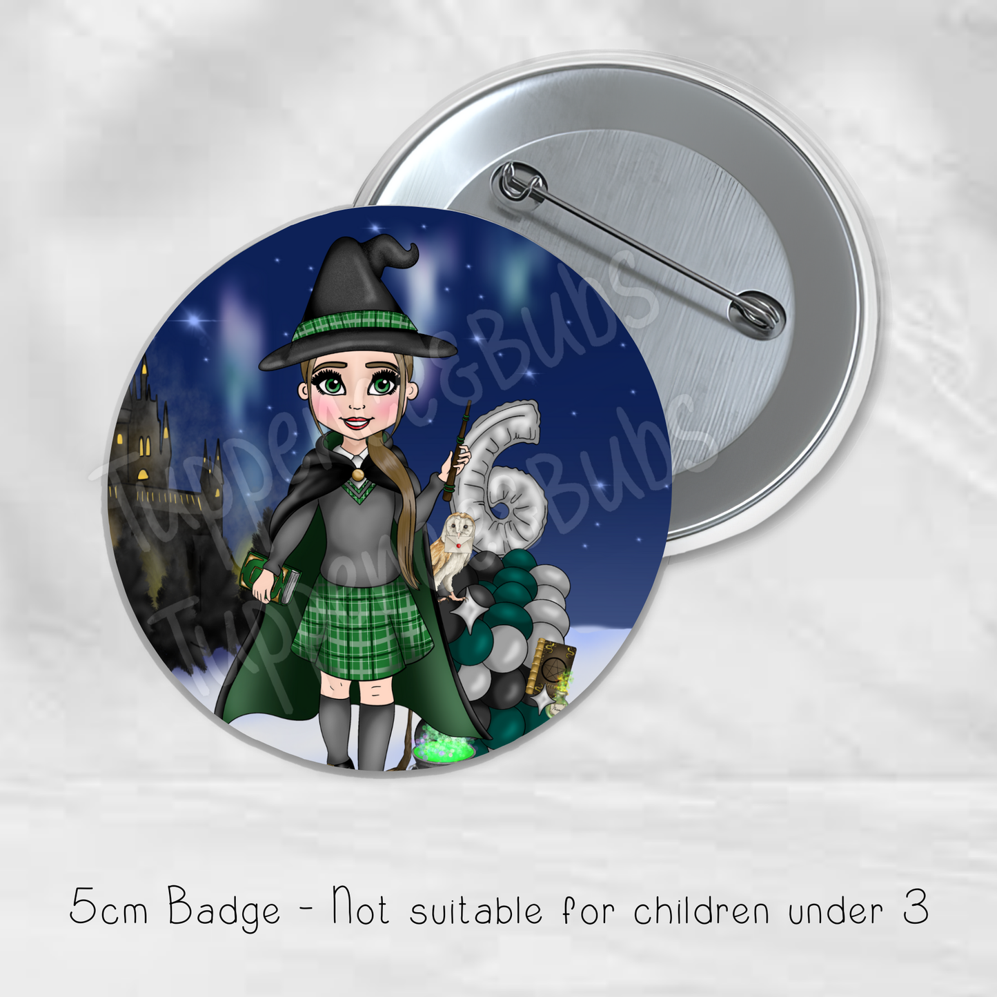Wizard Themed Badge - Green - Girl