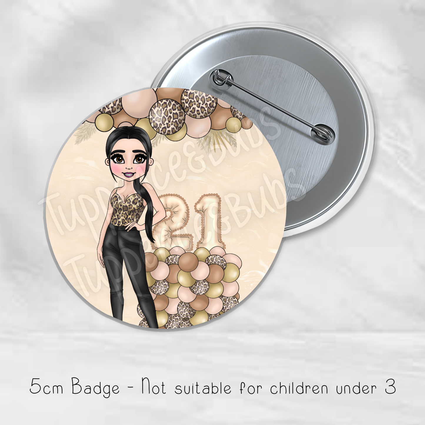 Leopard Print Themed Badge