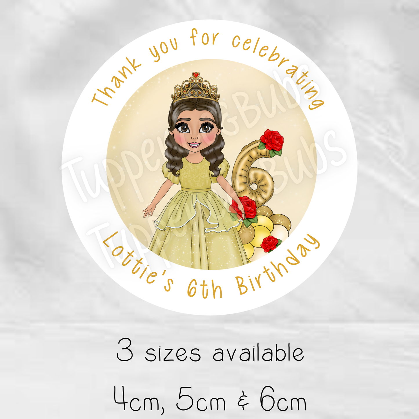 Princess Themed Stickers - Customisable