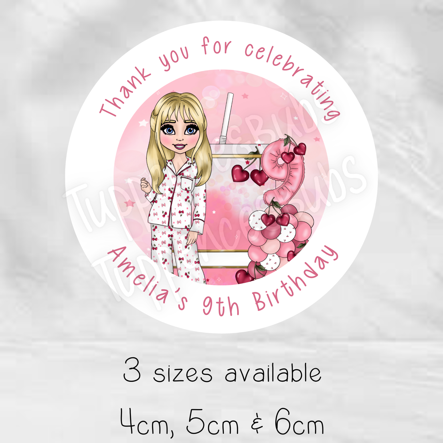 Cherry Make Up Themed Stickers
