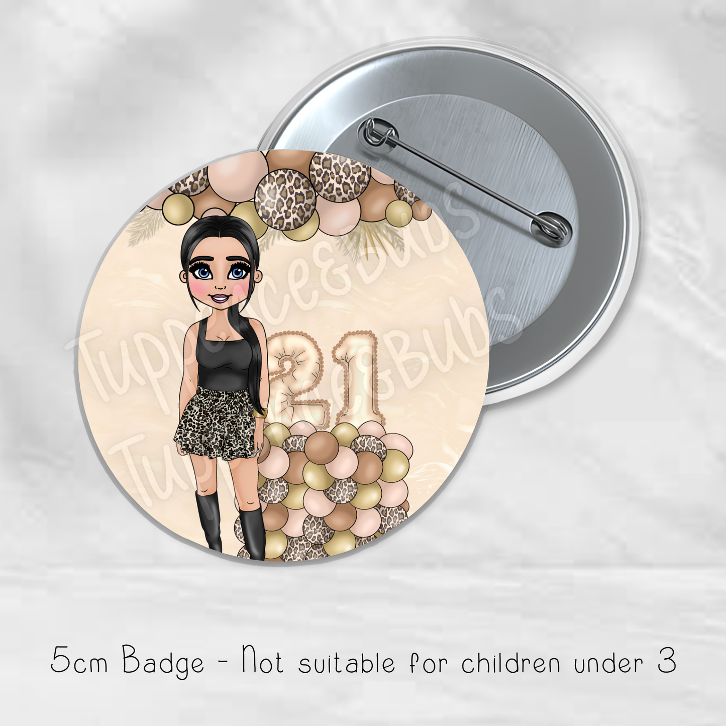 Leopard Print Themed Badge