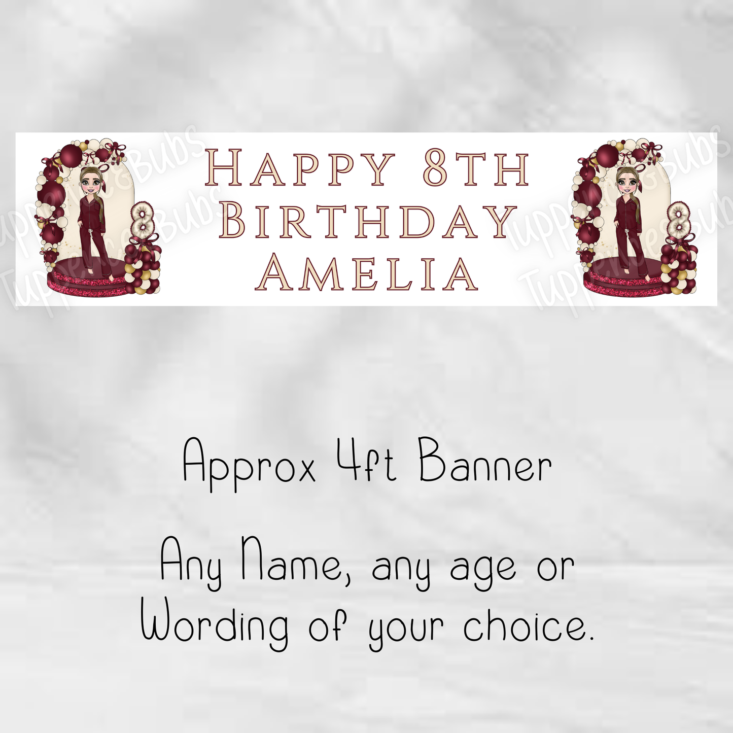 Burgundy Pyjama's Themed Banner