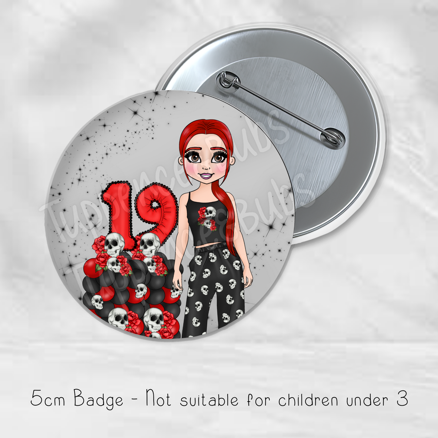 Skull & Roses Badge - Any Age