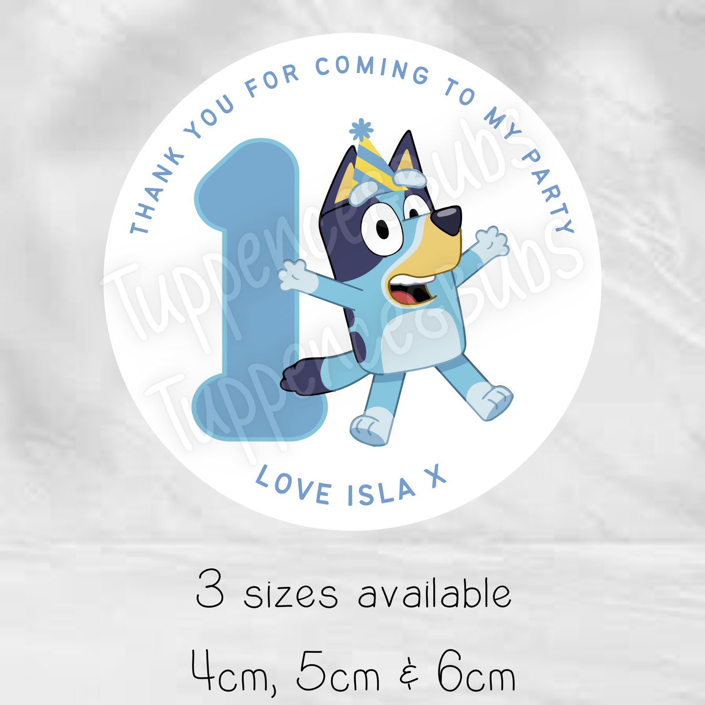 Blue Dog Number Inspired Stickers