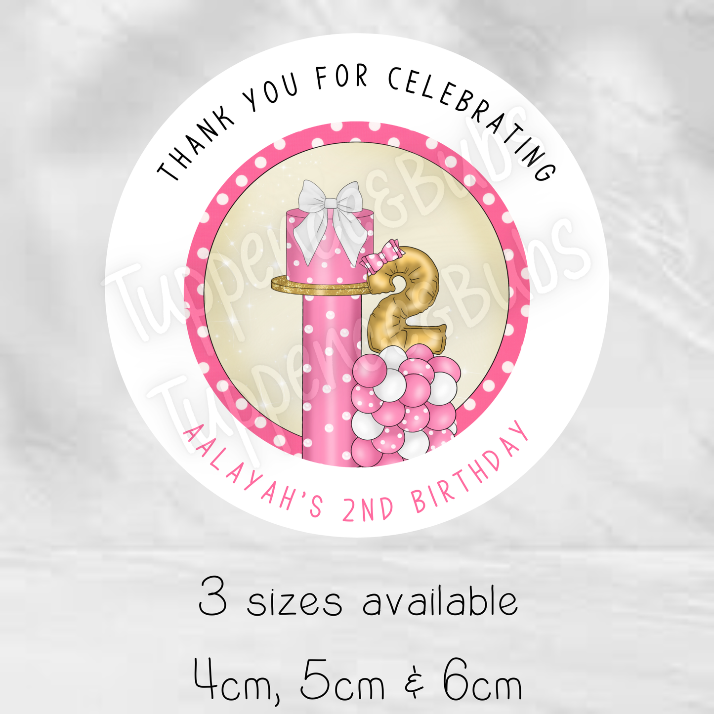Polka Dot Themed Sticker - Pink or Red