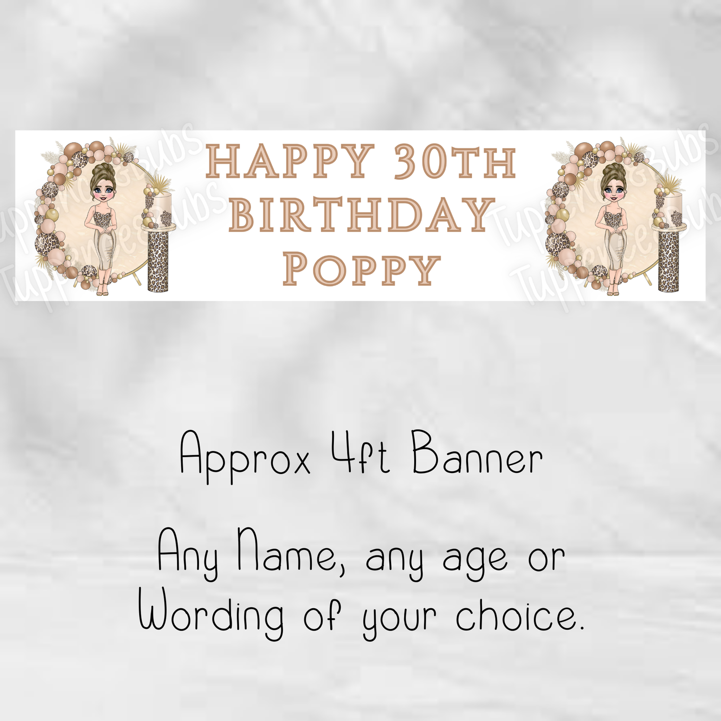 Leopard Print Banner - Circle Frame
