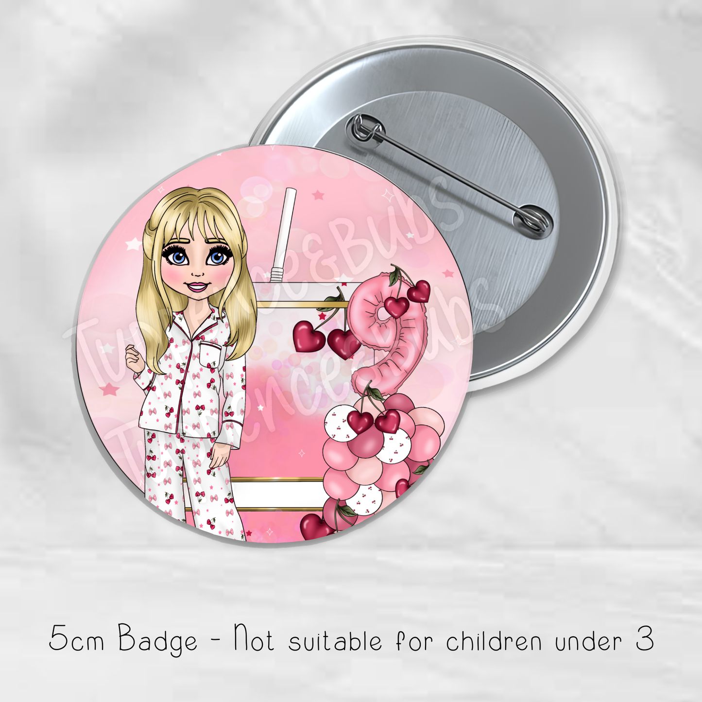 Cherry Themed Beaty badge - Any Age
