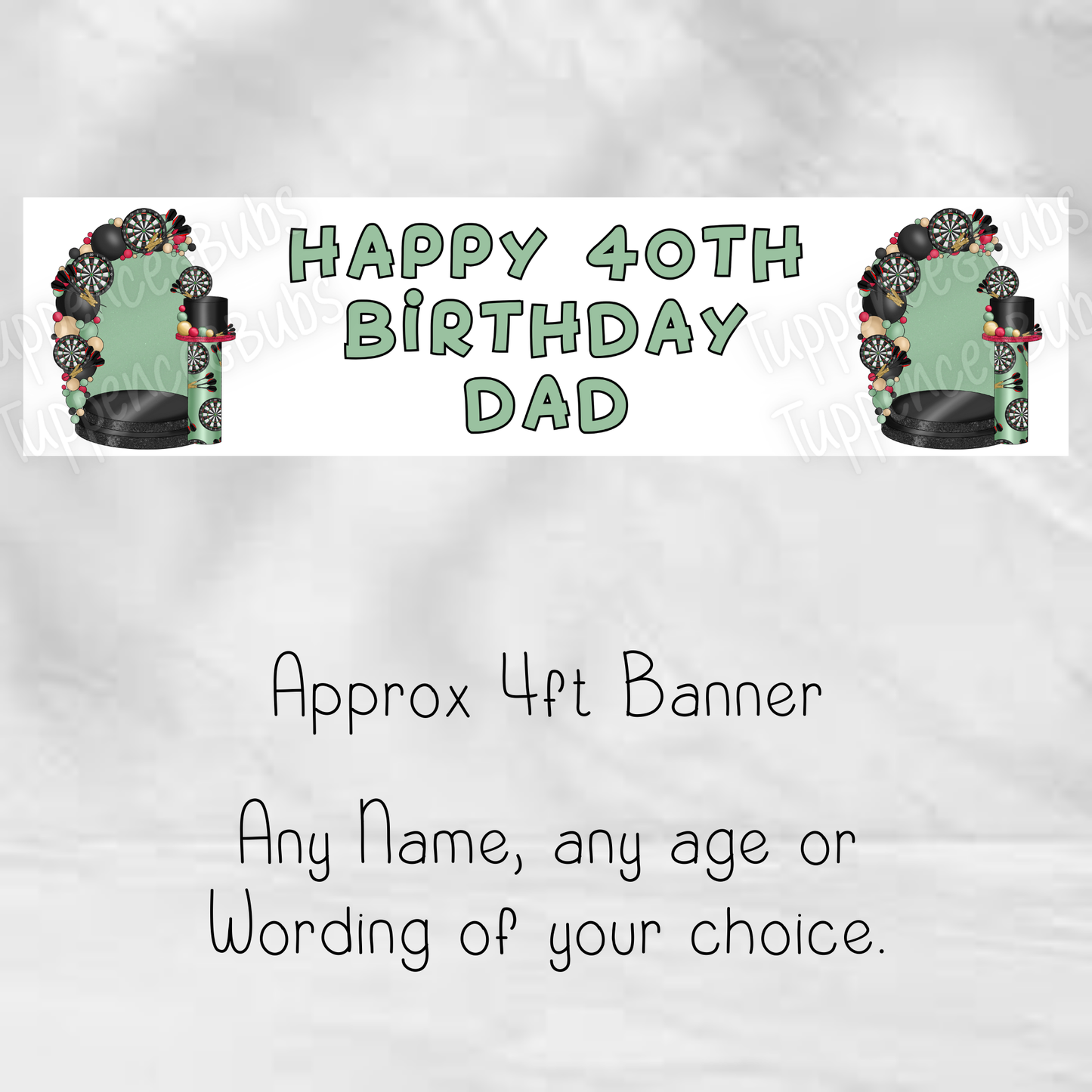 Darts Inspired Birthday Banner