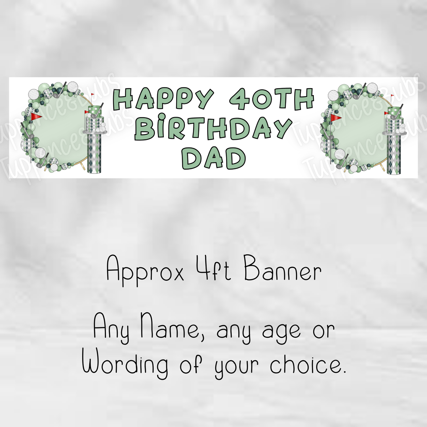 Golf Inspired Birthday Banner