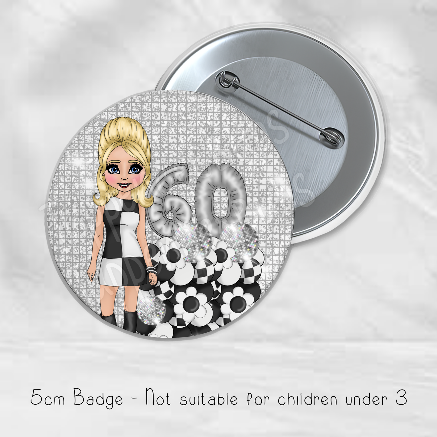 60's Style Birthday Badge