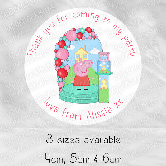 Pig Inspired Birthday Stickers