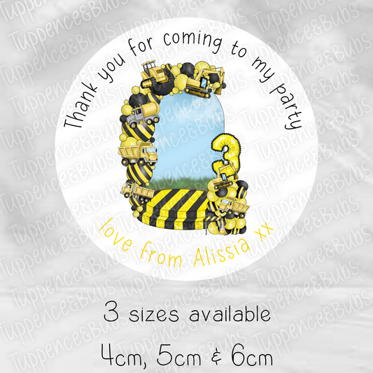 Construction Themed Stickers